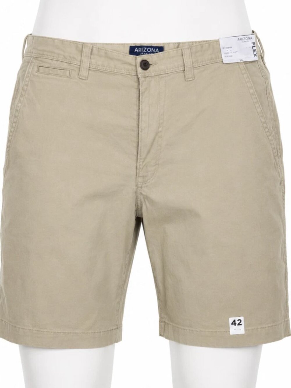 ARIZONA MEN'S Classic Fit Industrial Khaki SHORTS SIZE 42" 10" INSEAM NWT